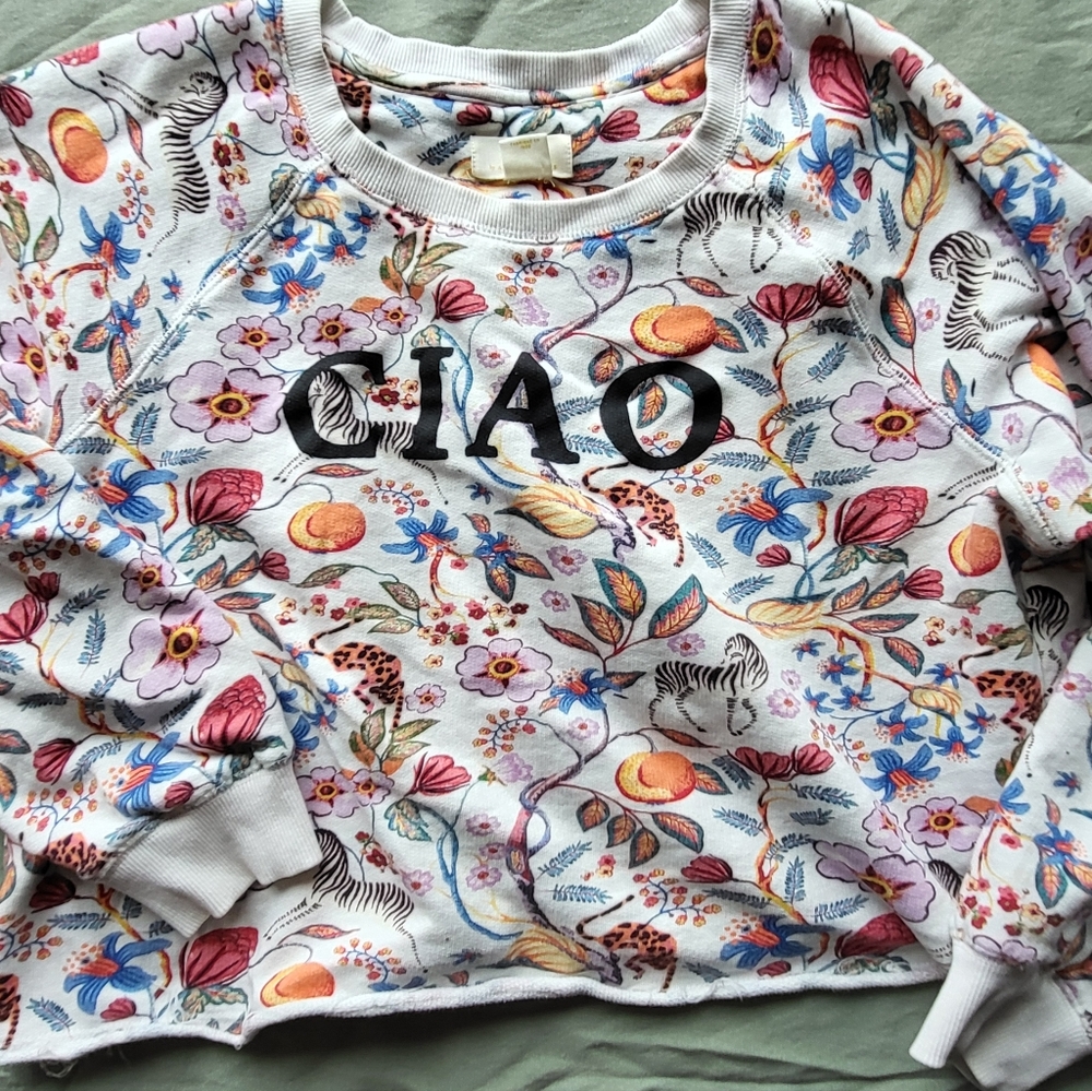 Floral Crop Sweater From Anthro
